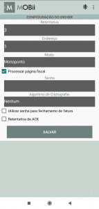 Tela de ordem de execução para configuração de driver